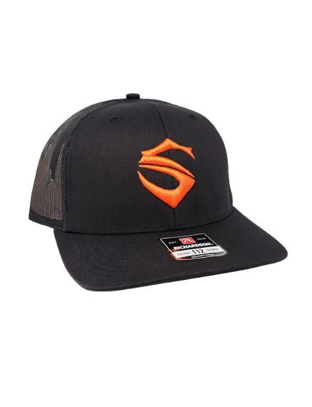 Black Embroidered Richardson 112 Hat with Orange S®