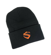Classic Style Black Beanie Hat with Embroidered S