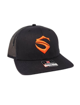Black Embroidered Richardson 112 Hat with Orange S®