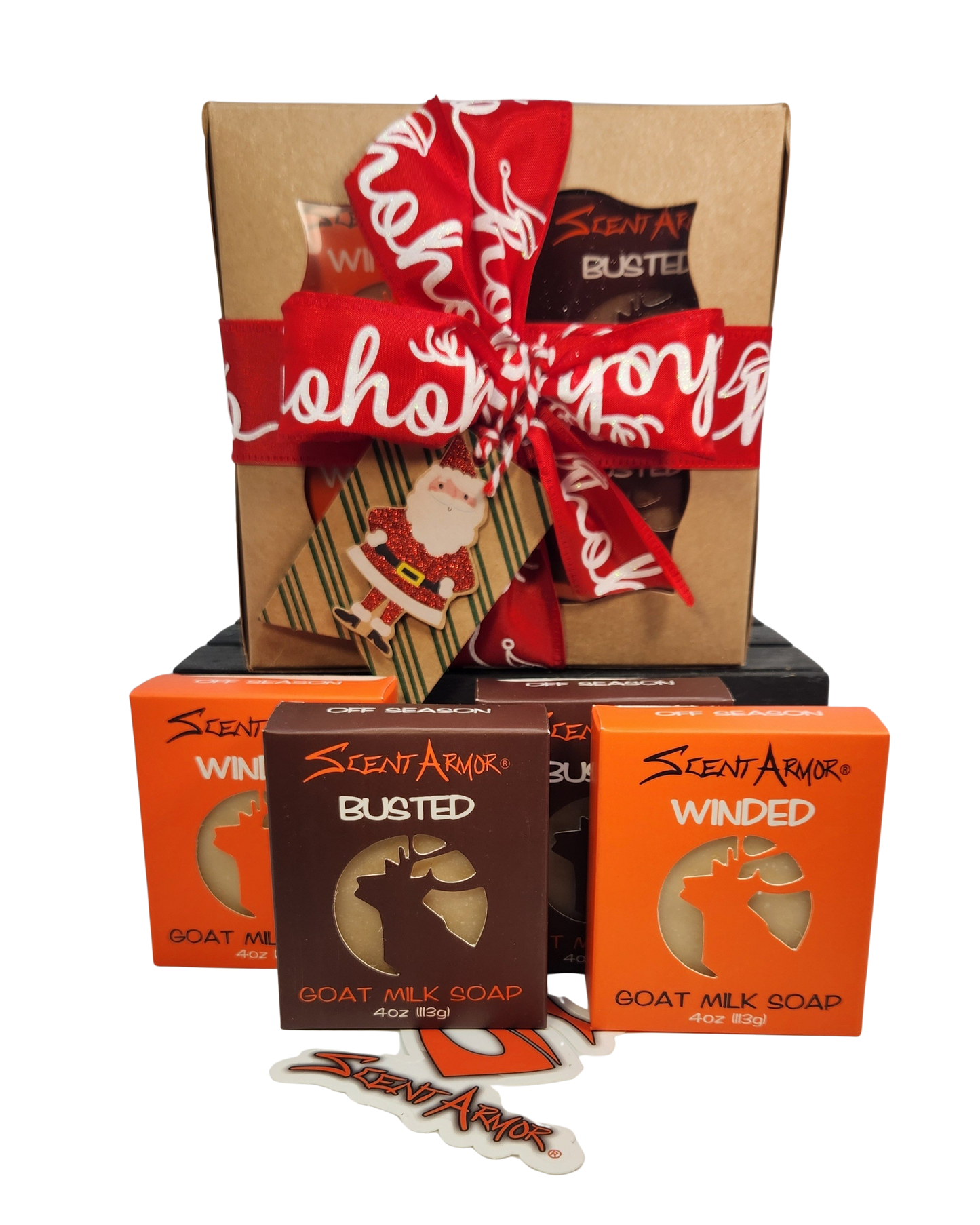 4 Pack BUSTED & WINDED Goat Milk Soap Christmas Gift Set FREE SHIPPING