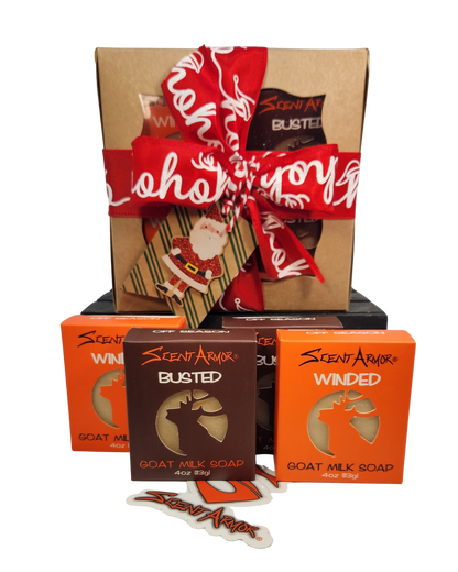 4 Pack BUSTED & WINDED Goat Milk Soap Christmas Gift Set FREE SHIPPING
