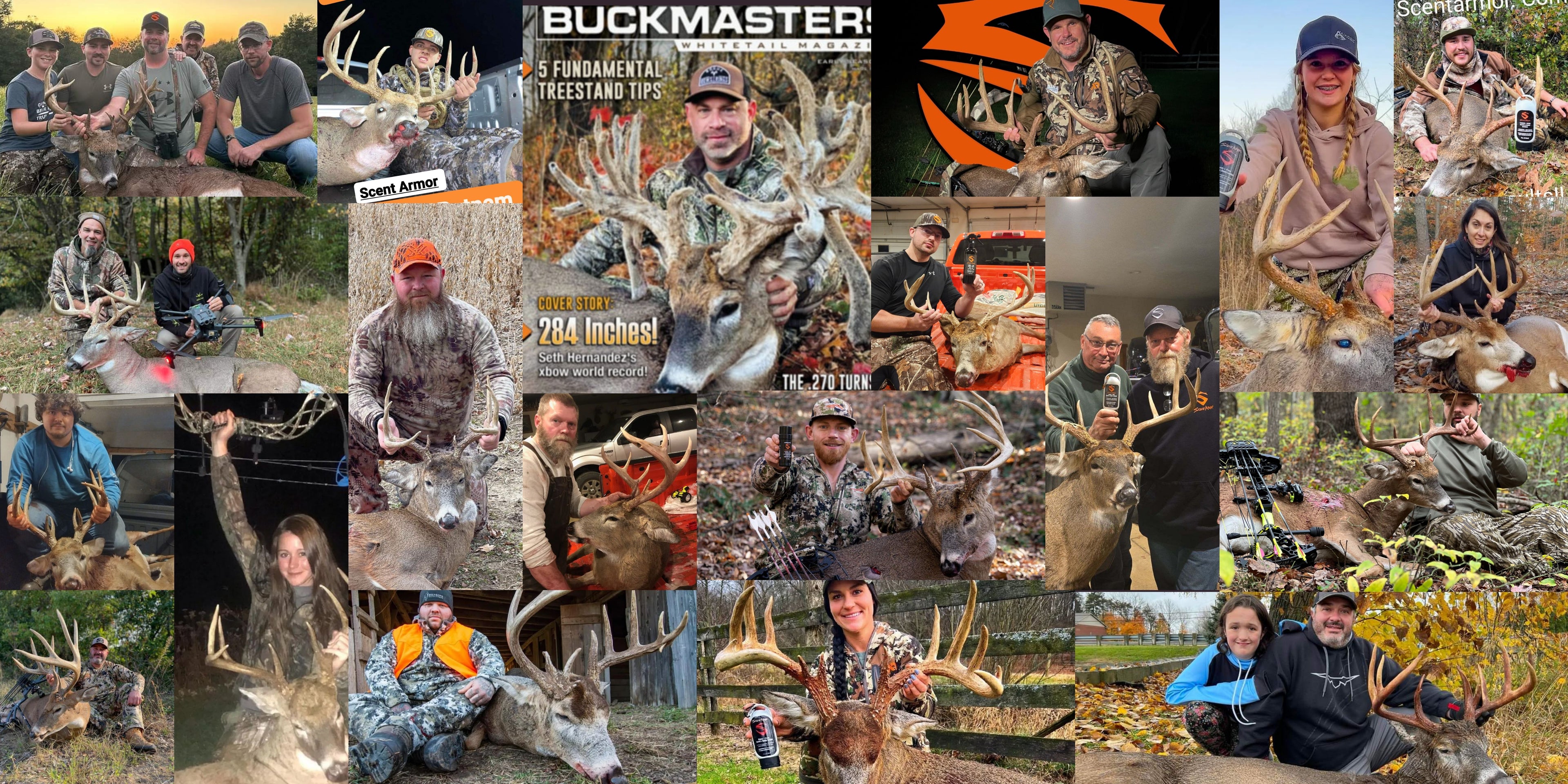Deer hunters using scent armor