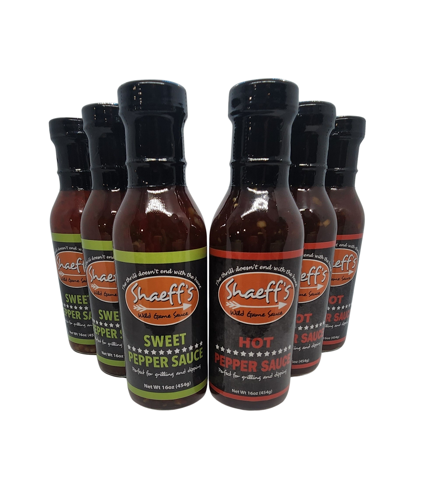 Shaeff's Mixed 6 Pack Sweet & Hot Pepper Sauce FREE SHIPPING